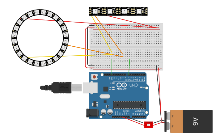 Led Ring Arduino Code Cad Circuit design High Brightness LED Ring - Tinkercad