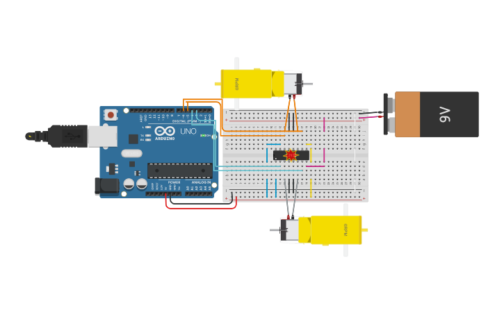 Circuit design motor DC | Tinkercad