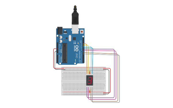 Circuit Design Seven Segment Tinkercad 2485