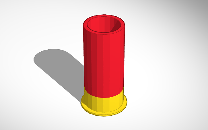 3D design shotgun shell - Tinkercad