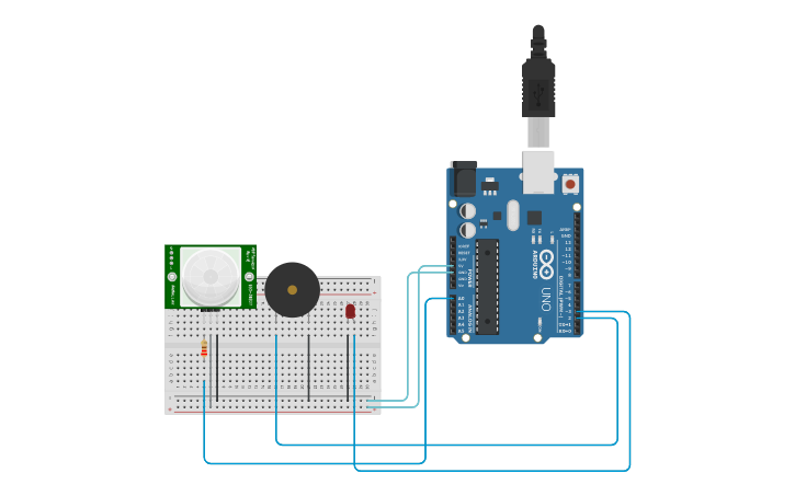 Circuit design Arduino Passive Infrared Sensor - Tinkercad