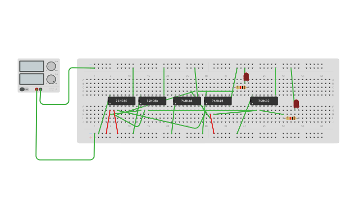 Circuit design Full Adder | Tinkercad