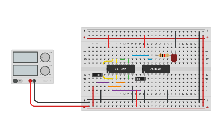 Circuit design XNOR GATE - Tinkercad