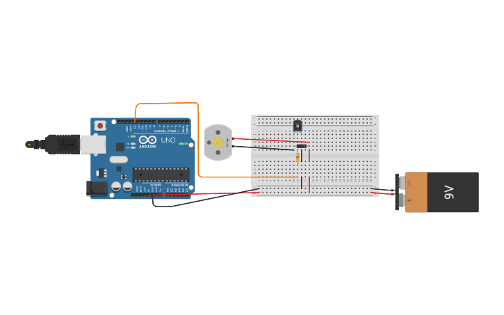 Circuit design DC Motor | Tinkercad