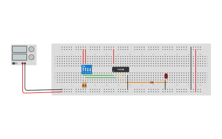 Circuit design AND gate using NAND gate - Tinkercad
