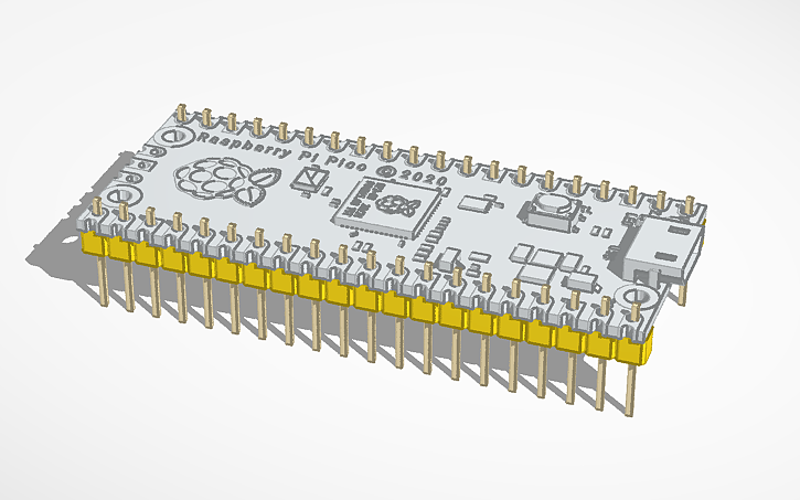 Raspberry Pi Cad/design 3D design Raspberry Pi Pico - Tinkercad