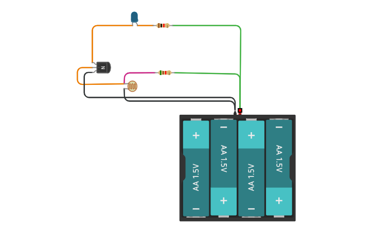 Circuit design Photocell night light | Tinkercad