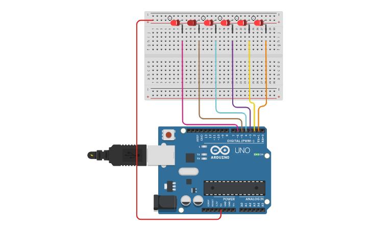 Circuit design Knight Rider | Tinkercad