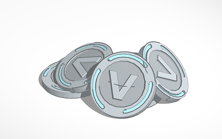 Vbucks Sprite 3D design Vbucks Stack - Tinkercad