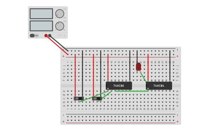 Circuit design XNOR Gate | Tinkercad