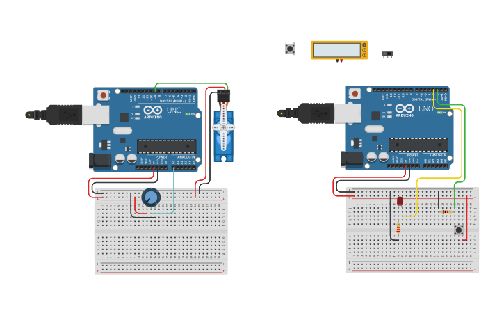 Circuit design Arduino Knob and Switch | Tinkercad