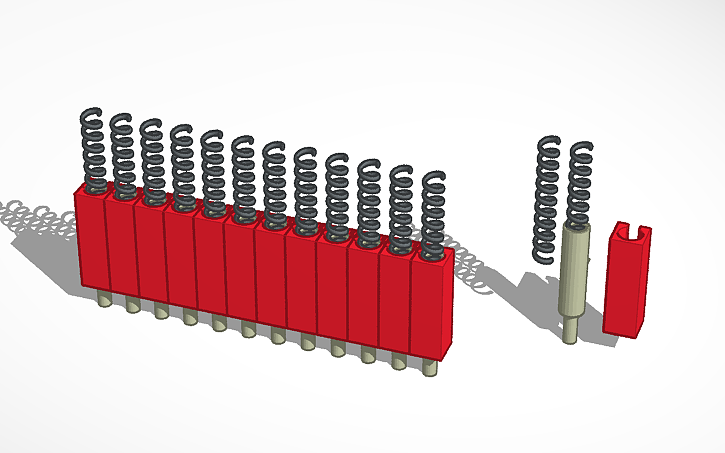 3D design piston and spring ASSEMBLED | Tinkercad
