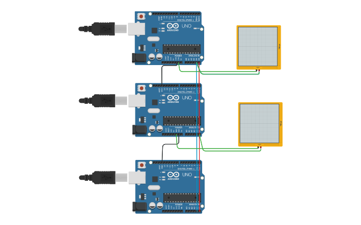 Circuit design Arduino I2C Example - Multiple Bytes - Tinkercad