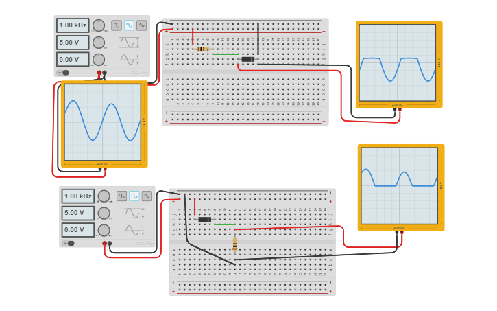 Circuit design Clipper Circuit Diagram | Tinkercad