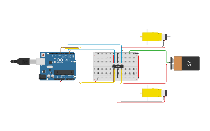 Circuit design 1611077_Controlling Gear Motor with L2983D | Tinkercad