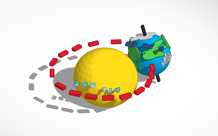 Earth Rotation Revolution Model Tinkercad