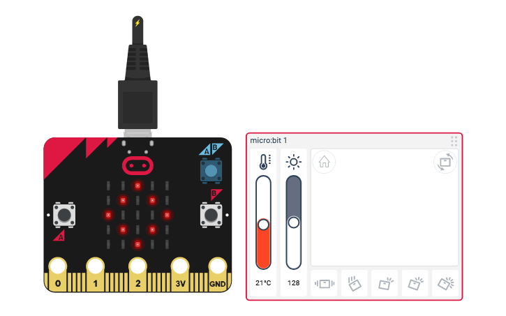 Circuit design Micro:bit - Leds - Tinkercad