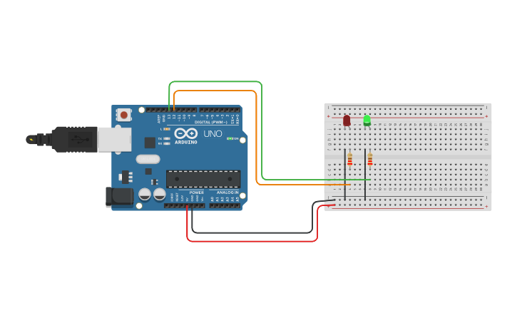 Circuit design alternative LED blink | Tinkercad