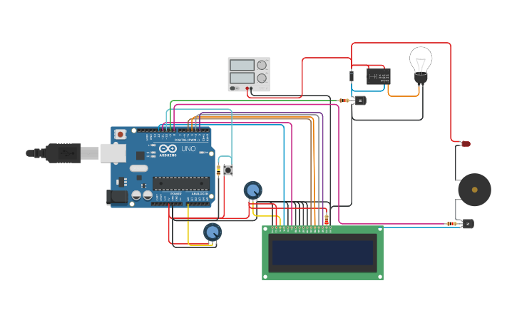 Circuit design Fechadura com senha de potenciômetro - Tinkercad