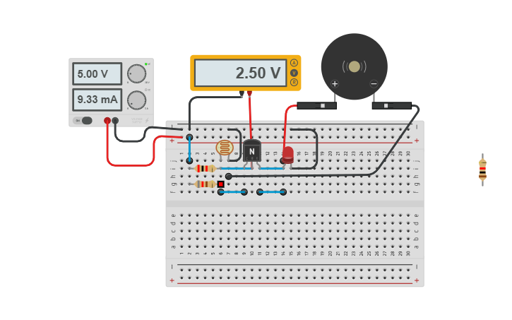 Circuit design PROYECTO 1 SENSOR DE LUZ - Tinkercad