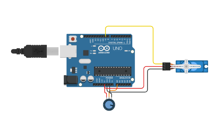 Circuit design Servo motor - Tinkercad