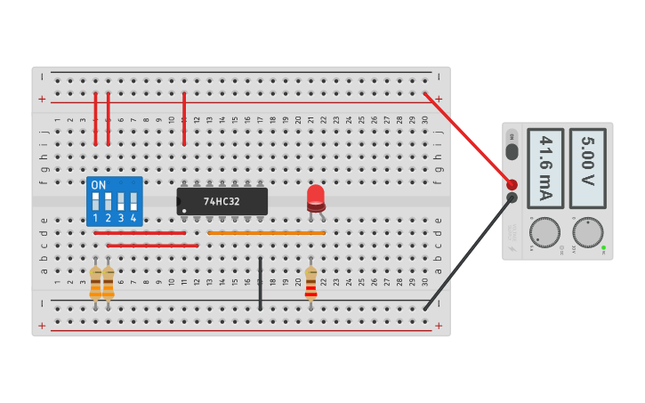 Pin Configuration 74hc32 Circuit design Compuerta 74HC32 OR - Tinkercad