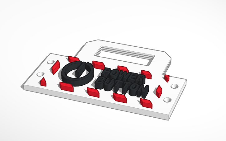 3D Design FTC Power Button Label Tinkercad