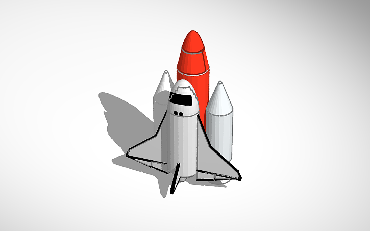 3D design Rocket with a spacecraft - Tinkercad