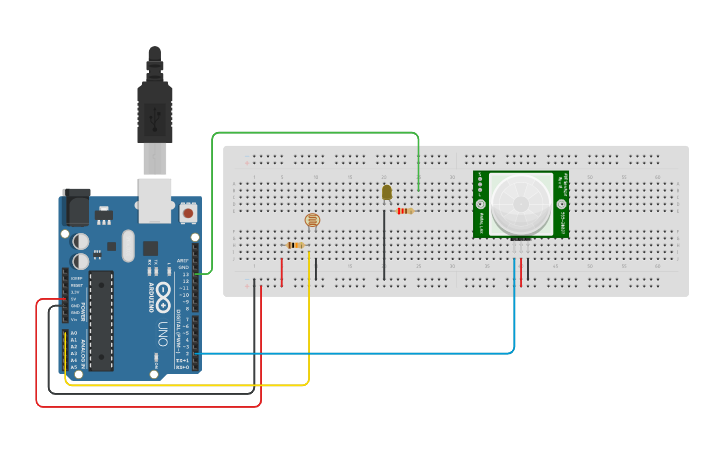 Circuit design Light Control - Tinkercad