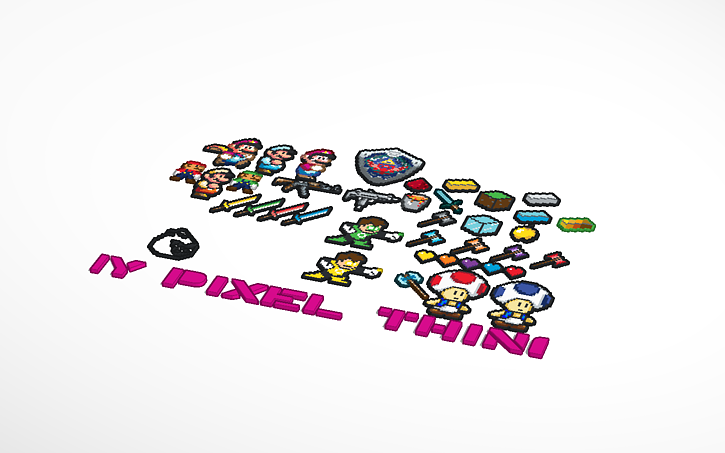 2d Mario Pixel Arts 2d Guns 2d Swords 2d Katanas 2d Shields 2d Minecraft Things Pixel Art Contest Tinkercad