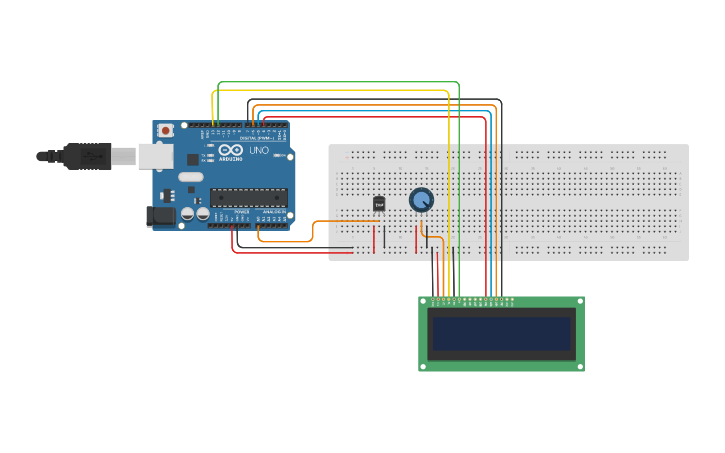 Circuit design lcd ekran lm35 - Tinkercad