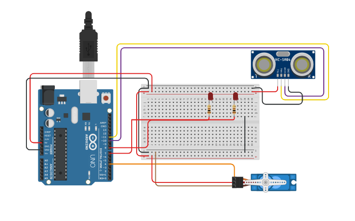 Circuit design Copy of Railway Crossing - Tinkercad