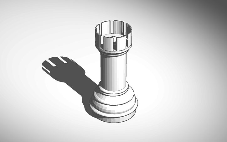 3D design Chess Rook - Tinkercad