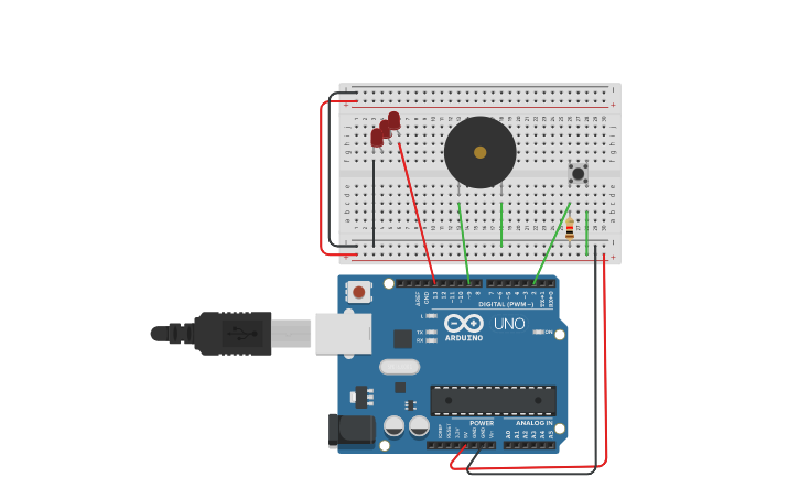 Circuit design Arduino UNO - Tinkercad