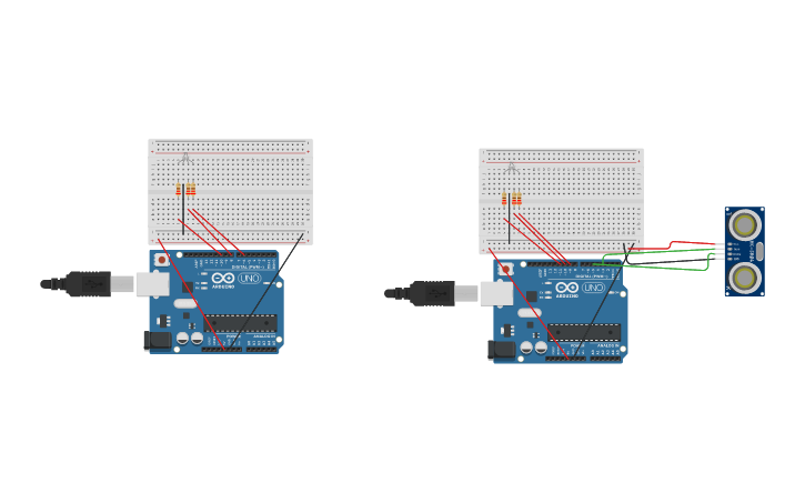 Circuit design Distance sensor | Tinkercad