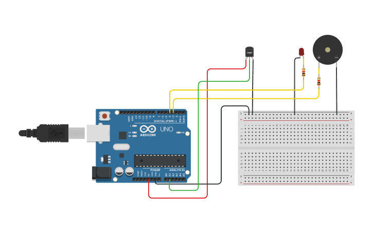 Circuit design Flame Sensor - Tinkercad