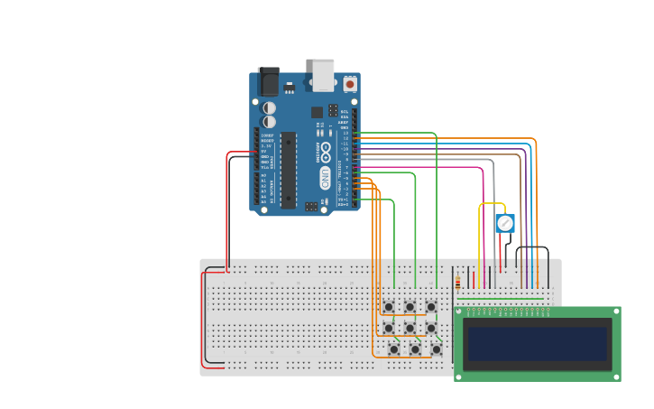 Circuit design Clock w/ Setup | Tinkercad