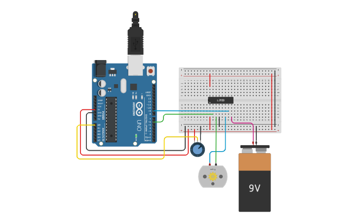 Circuit Design Dc Motor Control Using L293d And Potentiometer Arduino