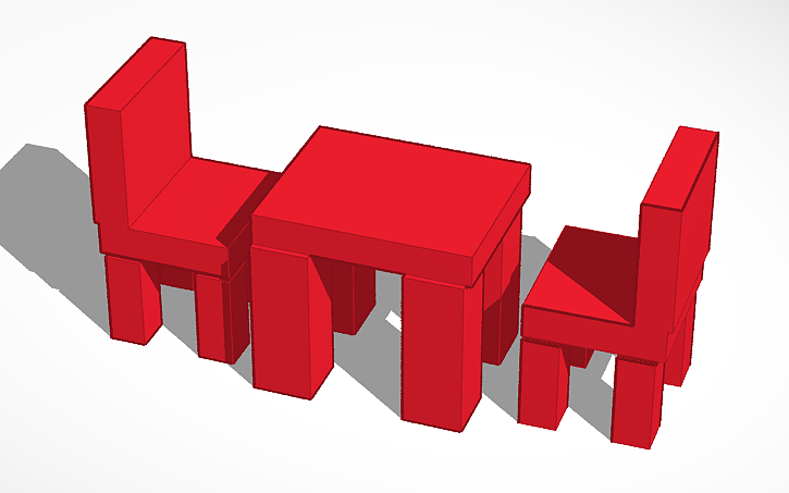 3D design Table and Chairs | Tinkercad