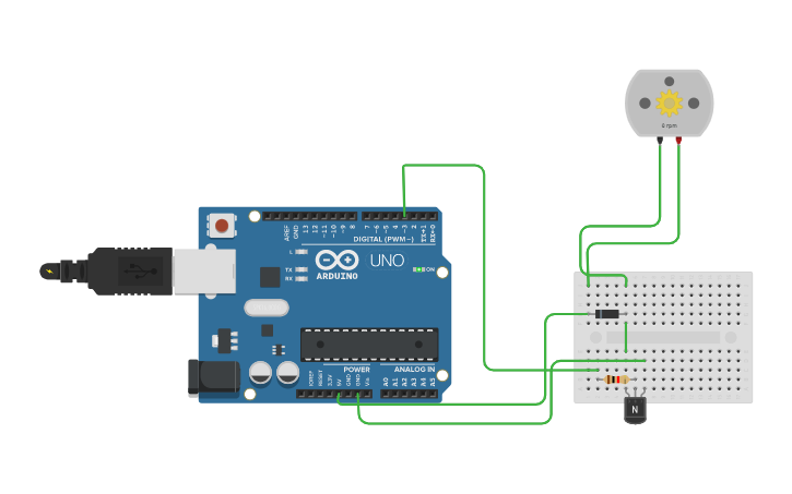 Circuit design DC Motor Speed Control - Tinkercad