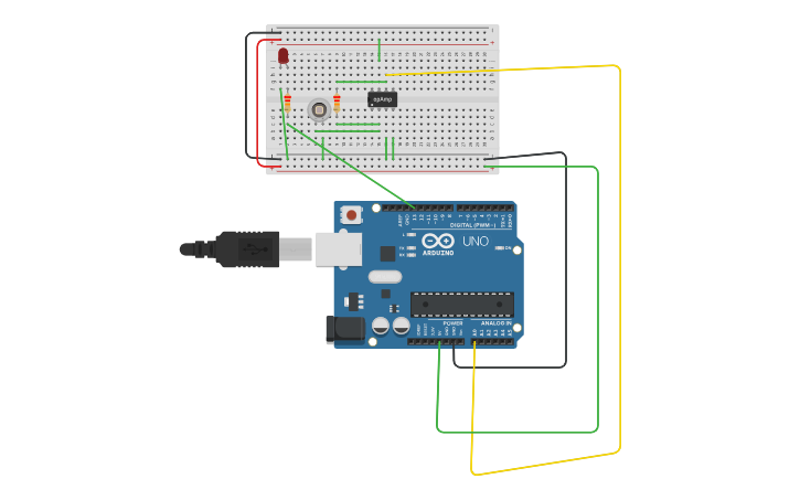 Circuit design Automatic Light Sensor - Tinkercad