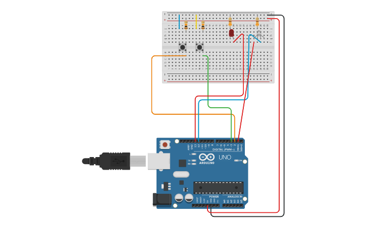 Circuit design DONE 5. Push Buttons | Tinkercad