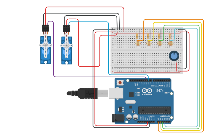 Circuit design suiveur solaire georges - Tinkercad