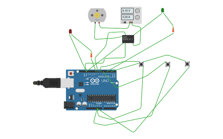 How To Design Rly Circuit design relay con motor y leds accionado por pulsador y final de ...