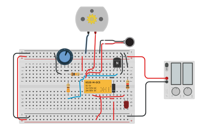 Transistor Rol Circuit design Transistor-Röle Kullanımı - Tinkercad