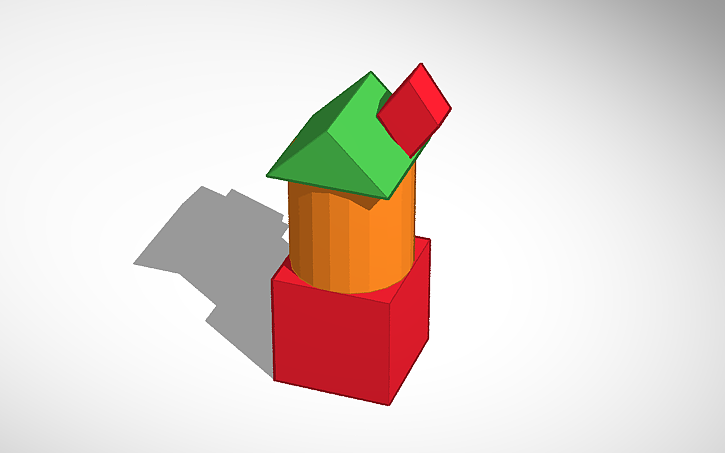 Tinkering R Chimney 3D design Copy of L565A - Box, Cylinder, Roof, Chimney | Tinkercad