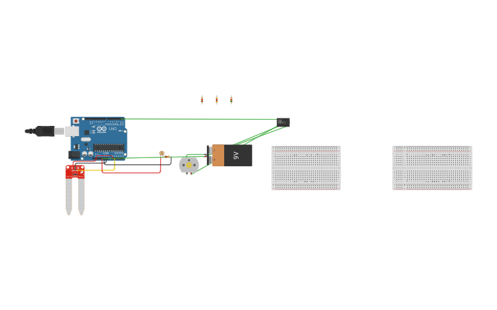 Circuit design automatic plant watering system - Tinkercad