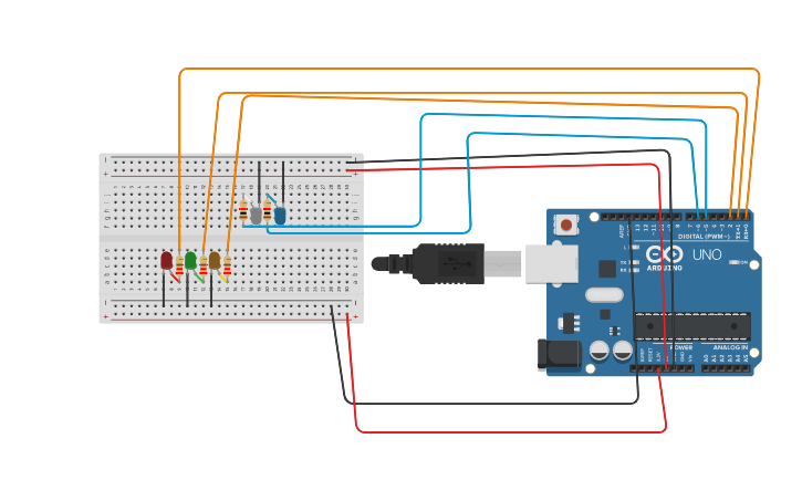 Circuit design simple LED blinking circuit | Tinkercad