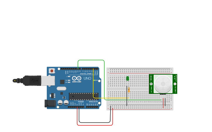 Circuit design SENSOR_PIR | Tinkercad