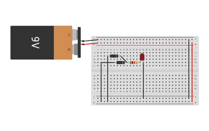 Circuit design DRL OR gate - Tinkercad